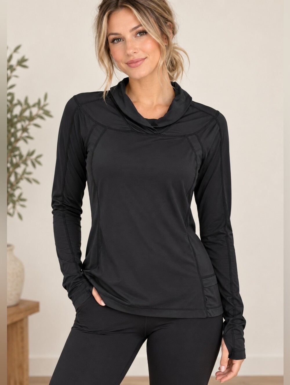 lululemon athletica Black Long-Sleeve  Performance Top